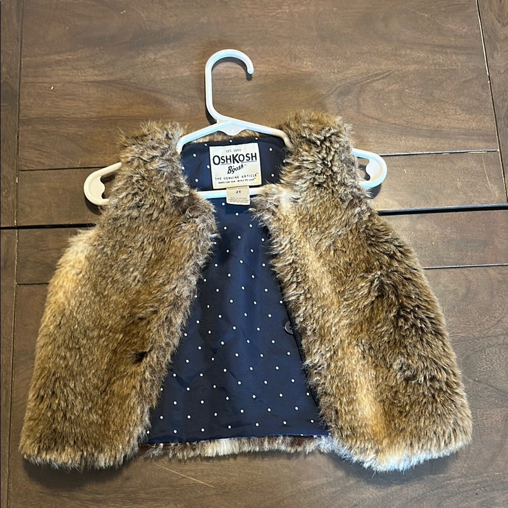 OshKosh B'gosh Brown Faux Fur Vest